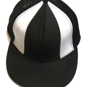 Alternative Apparel Baseball Cap Snapback Mesh New Black White Hat NWT‎ Referee